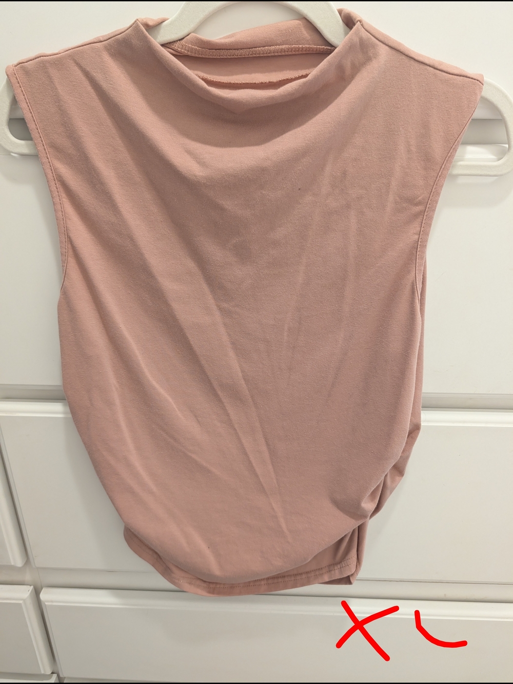 SHEIN Sleeveless Mock Neck Tank in Blush Pink